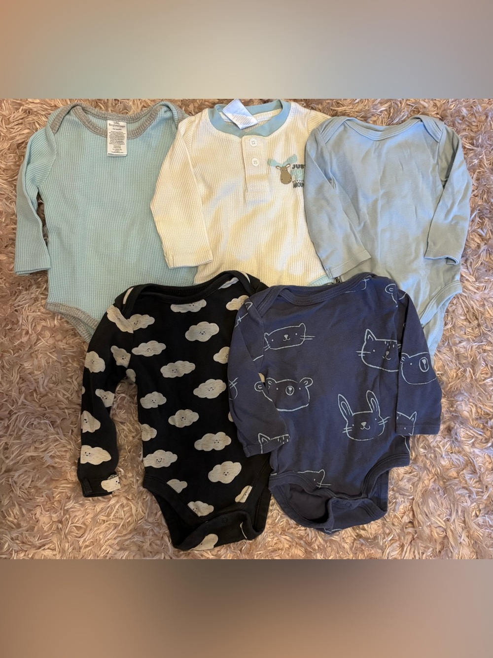 Long Sleeve Onesie Bundle- Size 3-6 months